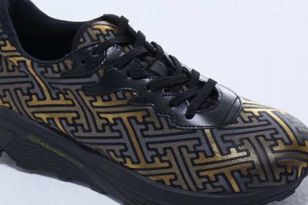 H014_RGS 濡羽色地金緑大紗綾形紋