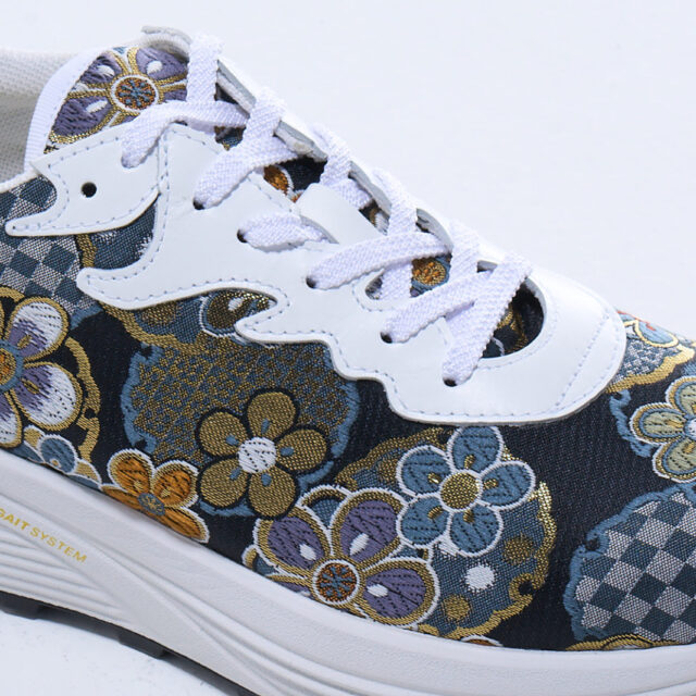 H013_RGS 藍墨茶地雪輪に吉祥華紋