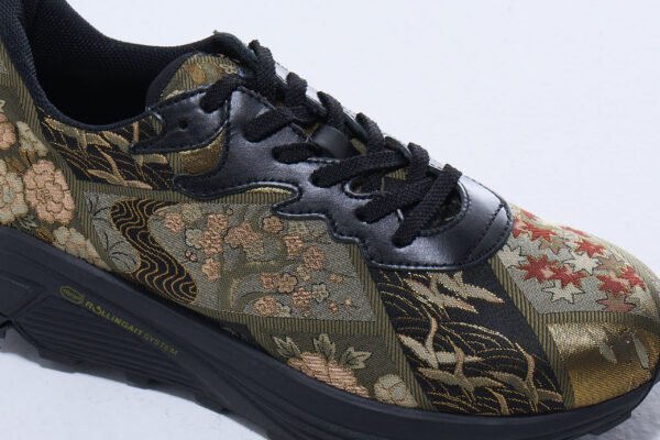 H011_RGS 深緑地檜垣に四季草花紋